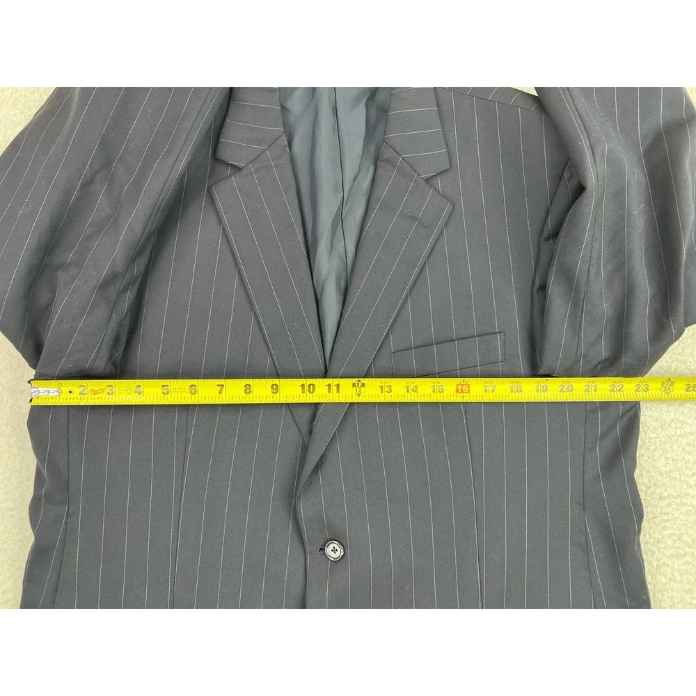 John W. Nordstrom Suit Jacket Mens 46R Blue Pinstripe Loro Piana Wool 2 Button